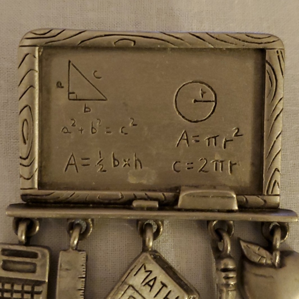 Teacher Themed Silver Toned Pin - Picture 3 of 8